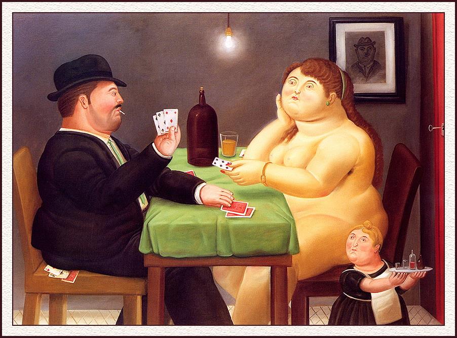 Le joueur de cartes Fernando Botero Peintures à l'huile